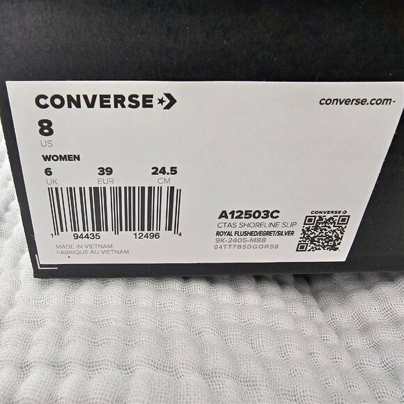 😍NWT Converse All Star Shoreline Slip Metallic Suede, Pink/Silver Sz 8 Women's - Picture 4 of 9